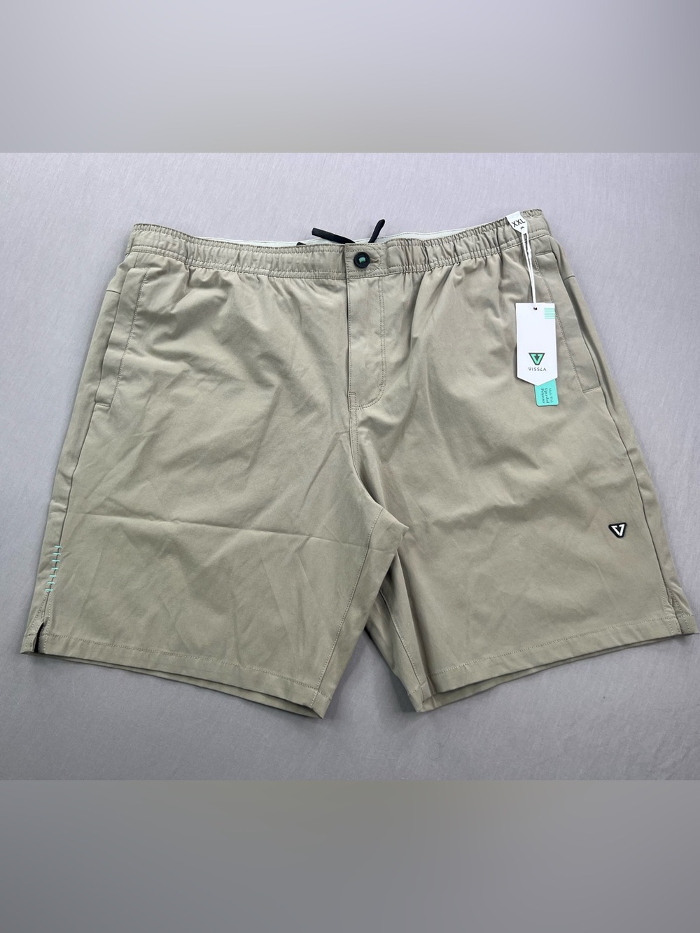 VISSLA MENS ALTO 18” ELASTIC WAIST WALKSHORTS DARK KHAKI